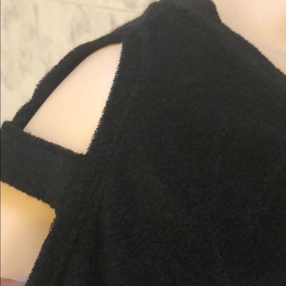 BLACK CAGE SLEEVE KNIT DRESS - Picture 7 of 9